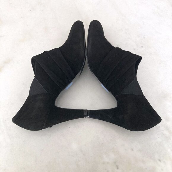 Tahari Greyson bow ankle boot / boots / booties / pumps (black) suede leather - Picture 5 of 8